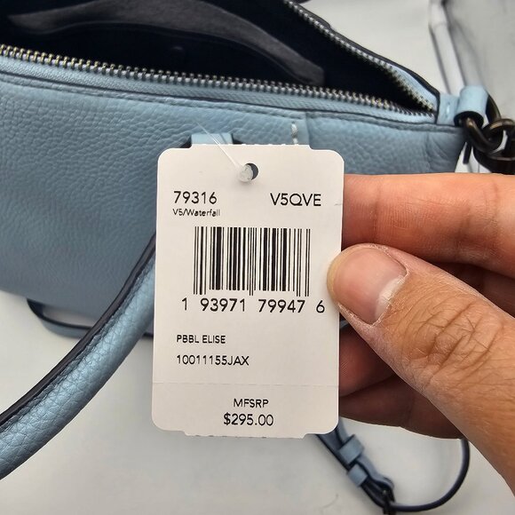 Coach Pebbled Elise Satchel 79316 Waterfall - Picture 8 of 8